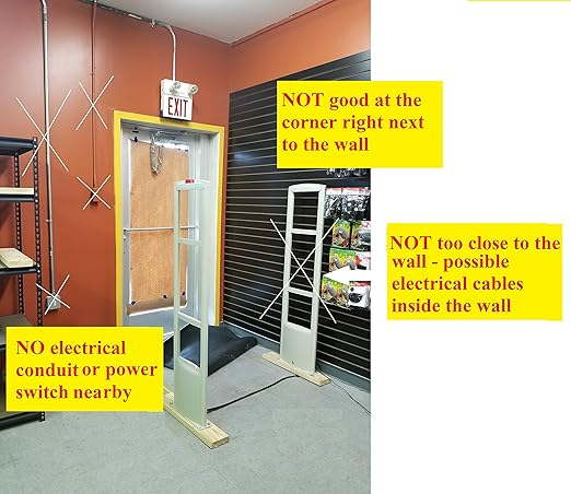 Full Starter Pack - EAS RF Retail and Clothing Store Security Tower Antenna System + 1000 Tags and Warning Stickers. Great for Shop Protection, Boutiqes, Store Security System Asset Protection