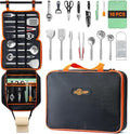 Camping Cooking Utensils Set Grilling Cookware Camp Kitchen Rotating Marshmallow Roasting Sticks BBQ Forks, Portable RV Camping Essentials Camper Must Haves for Cookouts Open Fire Pit