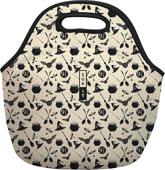 Sok It LunchTote Zippered Bag Insulated Neoprene Caddy (Wizard's Walk, Large 4.5 Quart Lunch Tote)