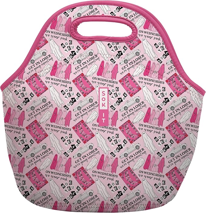 Sok It LunchTote Zippered Bag Insulated Neoprene Caddy (She Doesn't Even Ghost Here, Large 4.5 Quart Lunch Tote)