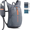 15L Small Hiking Backpack for Men Women Foldable Packable Back Pack Ultralight Hiking Daypack for Travel Camping Outdoor, Gray