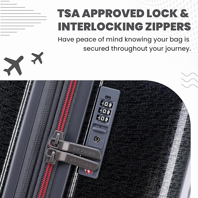 Spyder Traverse 29 Inch Large Checked Baggage Expandable Hardside Upright Suitcase with 360° Spinner Wheels, TSA Approved Lock, Charcoal