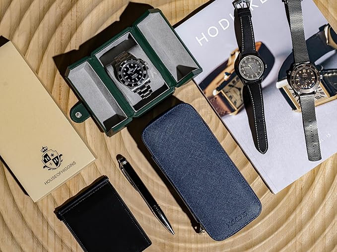 Single Travel Watch Case - Vintage Inspired - Exterior, Soft Microfiber Lining, Fits Up to 42mm Watches - Vegan Leather - Reliable Storage for Home or Travel