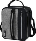 opux Insulated Lunch Box for Men Women Adult, Compact Lunch Bag for Kids Boy Girl Teen, Soft Lunch Cooler Bag for Work School, Leakproof Lunchbox Lunch Pail with Clip-on Buckle, Heather Gray