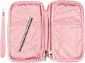 Passport Holder Family up to 6 Passports, Large Passport Wallet and Premium Travel Document Holder Organizer with RFID Anti-Theft Blocking - 7 Bonus RFID Blocking Sleeves - Rose