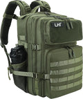 LHI Military Tactical Backpack for Men and Women 45L Army 3 Days Assault Pack Bag Large Rucksack with Molle System - Green