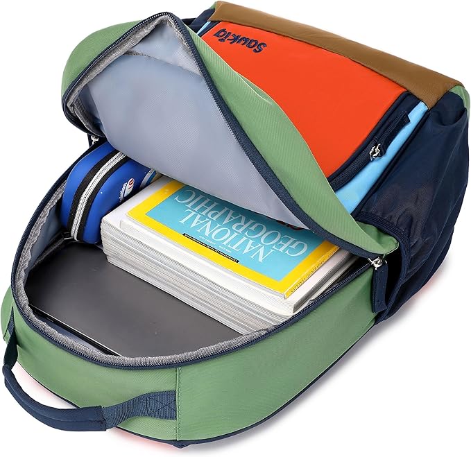 Lightweight Kids Backpack for School Kindergarten Elementary Backpacks for Boys Ages 6-8-10(Orange Blue)