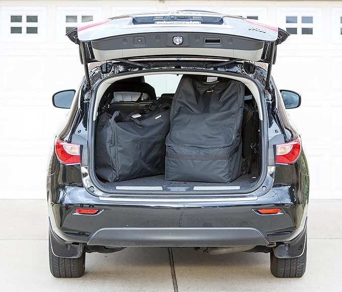 Car Seat Travel Bag — Adjustable, Padded Backpack for Car Seats — Car Seat Travel Tote (Gray with Black Trim)