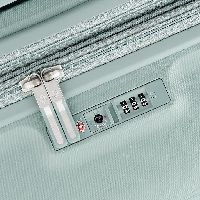 Samsonite Elevation Plus - Large Hardside Luggage - Scratch Resistant Polypropylene Shell, RightHeight™ Adjustable Handle, Integrated AirTag Holder, TSA Lock, WetPak™ Compartment - Cypress Green