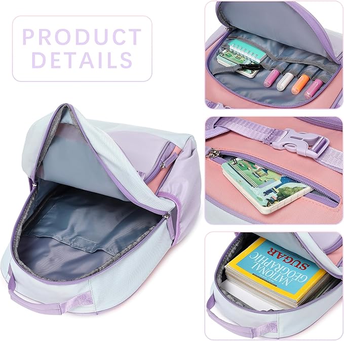 Cute Mini Toddler Backpacks for Girls 2-4 Little Kids Backpack preschool Bookbag (Purple Pink)