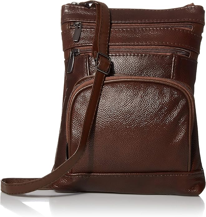 Krediz leather Crossbody Purses for Women, Multi Pocket Crossbody Purse with Adjustable Strap, Soft & Durable Leather Purse