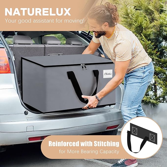Heavy Duty Moving Bags - Extra Large Packing Bags and Storage Totes, Collapsible and Foldable Option for Moving and Storage, Clear, 125 L - 18 Pack
