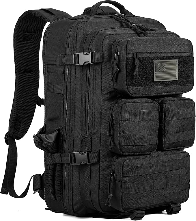 Tactical Backpack for Men, 40/50L Expandable Military Backpack, Waterproof MOLLE Hiking & Camping Rucksack, Assault Pack & Bug Out Bag for Outdoor, Work Backpack