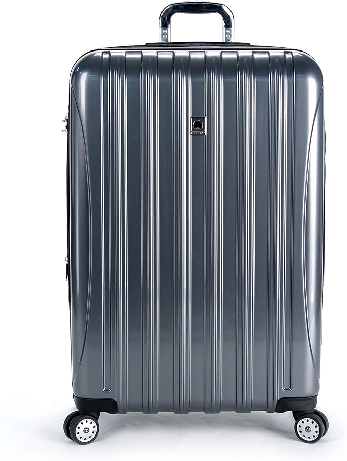 Delsey Luggage Aero 3 Piece Set (21"/25"/29") Spinner Suitcase (Platinum)