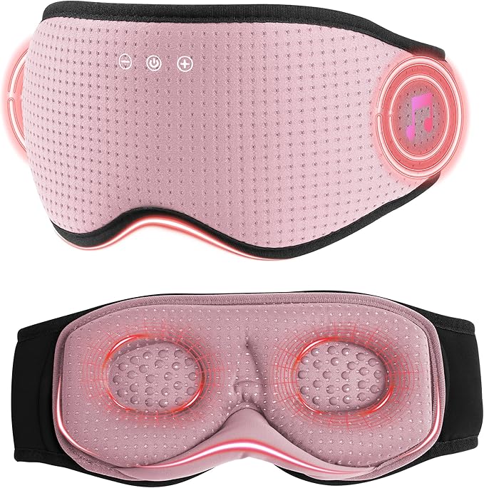 MUSICOZY Sleep Headphones with Bluetooth 5.4 Sleep Mask, Removable 3D Eye Cups for Zero Pressure Comfort, Wireless Bluetooth Eye Mask for Sleeping with Timer, Gifts for Men Women