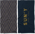 SUN'Y Waffle Microfiber Beach Towel – Sand Free, Quick Dry, Ultra Absorbent, Lightweight & Compact Travel Towel with Carry Bag - Large (63” x 31.5”), Newport