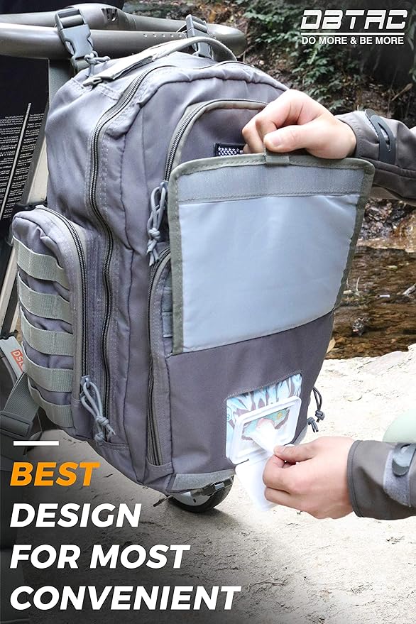Diaper Bag Backpack for Dad, DBTAC Large Baby Nappy Bag for Men w/Changing Mat, Insulated+Wipe Pockets, Stroller Straps, Grey