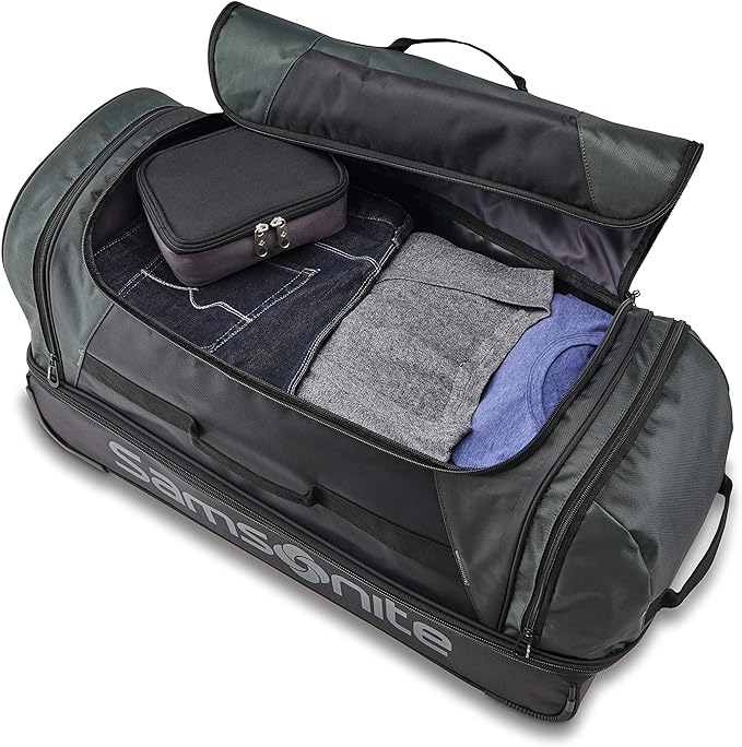 Samsonite Andante 2 Wheeled Duffel Bag – 22-Inch Durable Rolling Luggage with Inline Skate Wheels, Push-Button Handle & Spacious Compartments – Travel-Friendly and Lightweight - All Black