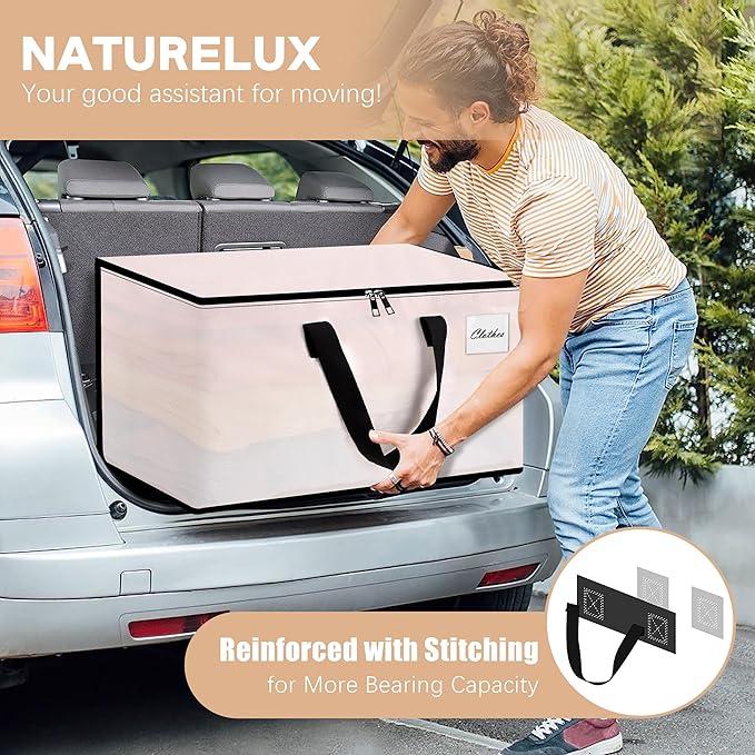 Heavy Duty Moving Bags - Extra Large Packing Bags and Storage Totes, Collapsible and Foldable Option for Moving and Storage, Clear, 93 L - 18 Pack