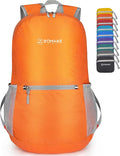 ZOMAKE Ultra Lightweight Hiking Backpack 20L, Packable Small Backpacks Water Resistant Daypack for Women Men(Orange)
