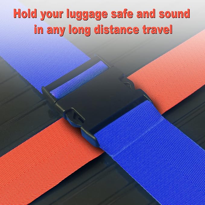 Luggage Straps for Suitcases TSA Approved Travel Belt 8 Pack by Chelmon (Mixed Colors)