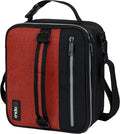 opux Insulated Lunch Box for Men Women Adult, Compact Lunch Bag for Kids Boy Girl Teen, Soft Lunch Cooler Bag for Work School, Leakproof Lunchbox Lunch Pail with Clip-on Buckle, Heather Red