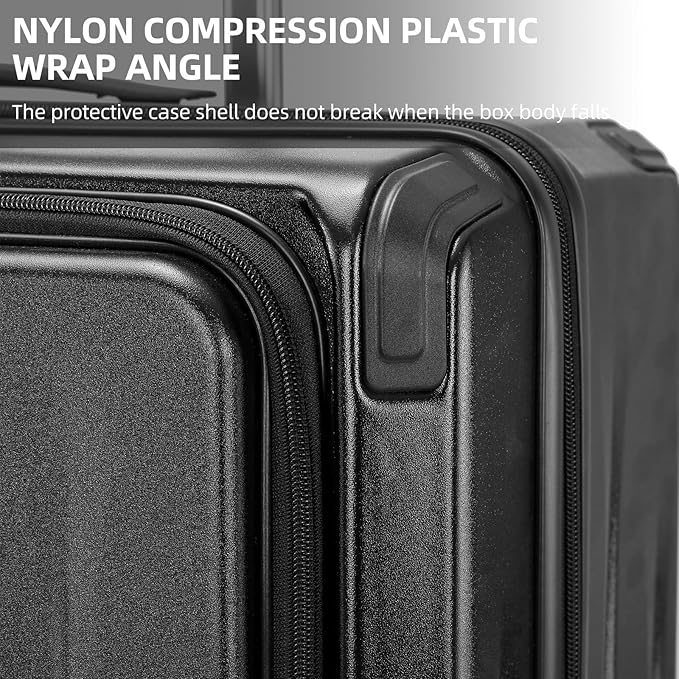 Premium Carry On Luggage, 20Inch&29 Inch Top Opening Airline Approved ABS+PC Hard Shell Suitcases with Silent Wheels, TSA Lock,Front Pocket and Wet-dry Separated Six-piece Set