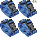 Buckle Straps with Clips, Adjustable Nylon Straps with Buckle, Packing Strap, Blue 4 Pack (4’x0.75)