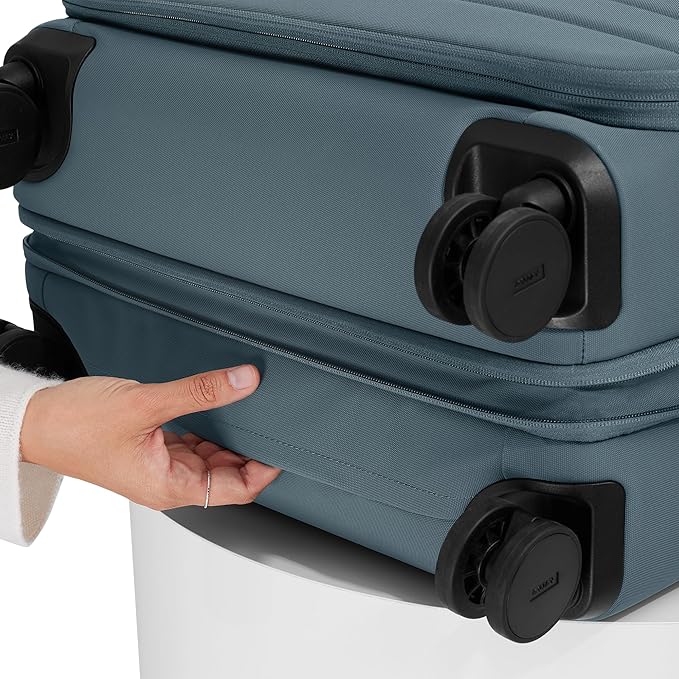 Away Softside Medium Checked Suitcase, 26 Inch Lightweight, Expandable Luggage For Men & Women, Durable Nylon Exterior, TSA Approved Lock, Ideal For Trips 1-2 Weeks, Coast Blue