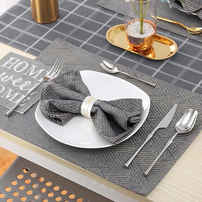 24-Piece Silverware Set for 6,Modern 18/10 Stainless Steel Flatware Set,Unique Rustic Cutlery Utensils Set,Spoon and Fork Set for Home, Restaurant,Wedding,Mirror Polished,Dishwasher Safe