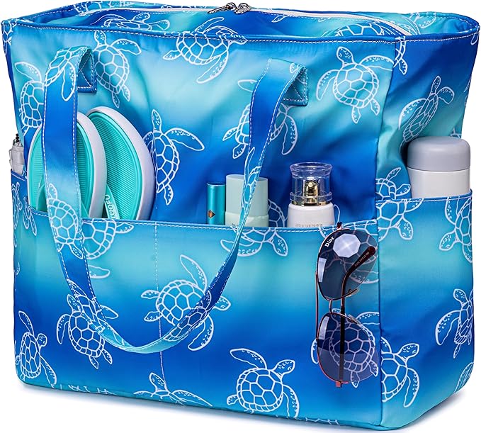 Waterproof Beach Tote Pool Bags for Women Ladies Extra Large Gym Tote Carry On Bag With Wet Compartment for Weekender Travel