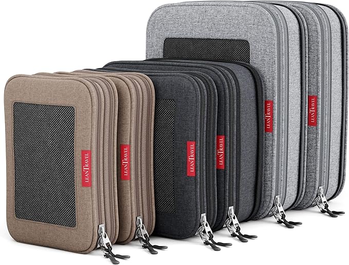 Compression Packing Cubes for Travel Organizers with Double Zipper, LeanTravel