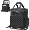 opux 6 Bottle Carrier Tote | Insulated Padded Wine Cooler Bag for Travel. Picnic, BYOB | Portable Leakproof Wine Tote Bag for Dinner, Party, Christmas, Wine Gift for Women, Men (Black Square)