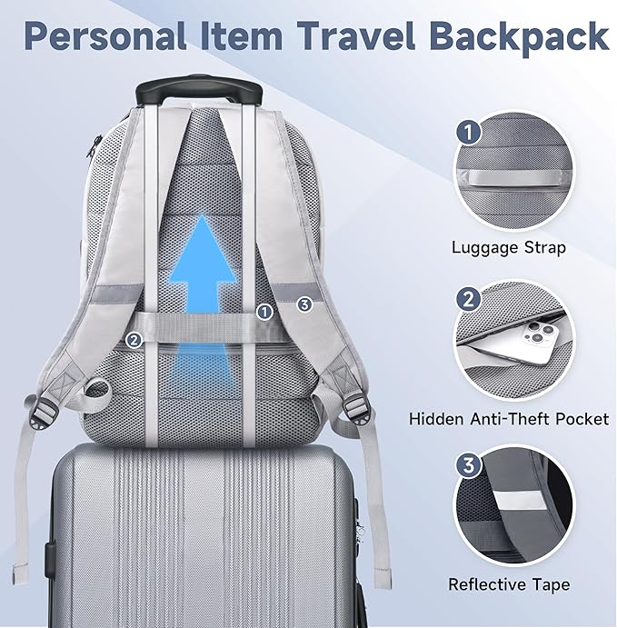 Multipocket TSA Travel Laptop Backpack for Men, Anti-Theft Business Daypacks, Airline Approved Personal Item Work Bag,Water Resistant 16 Inch Work Computer Backpack