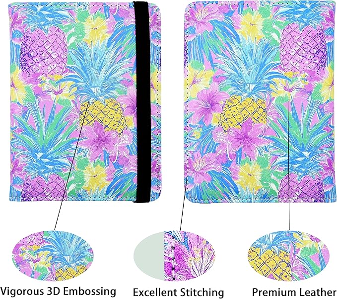 Tropical Pineapple Passport Holder for Women and Men PU Leather Passport Cover for Travel