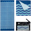 Elite Trend Quick Dry Towel Large 63x31 Inch - Microfiber Beach Towel - Perfect for Beach, Travel, Swimming, Pool, Yoga, Hiking, Camping - Lightweight, Fast Drying, Compact for Adults (Blue Sea)