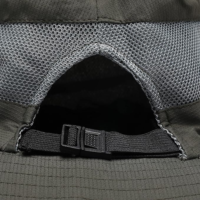 Womens Summer Sun Hat Beach Hat Wide Brim Outdoor UV Protection Hat Foldable Cool Mesh Ponytail Bucket Hat
