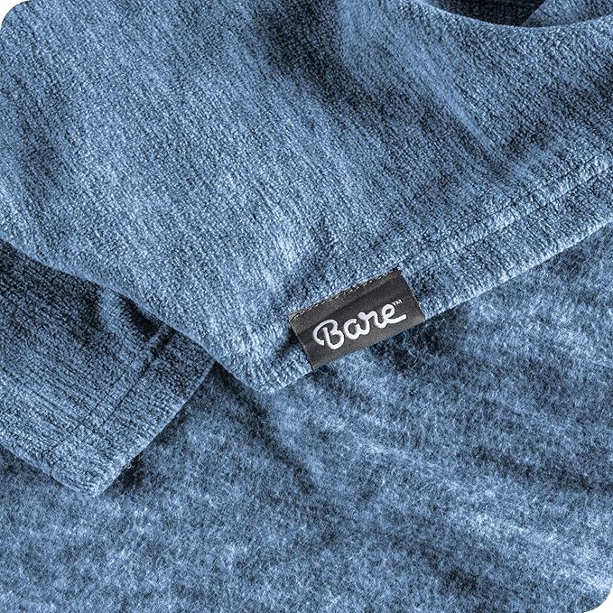 Bare Home Polar Fleece Blanket - Full/Queen - Heathered Dark Blue - Warm & Cozy - Premium Fleece - Throw for Bed, Camping, and Travel - Lightweight (Full/Queen, Heathered Dark Blue)