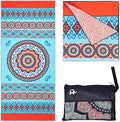 Elite Trend Microfiber Beach Towel for Adults with Bag - Extra Large 78x35 Inch Lightweight Sand Free Quick Dry Towel for Travel, Swimming, Yoga, Camping (Mandala Coral)