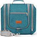 Extra Large Toiletry Bag for Women and Men, 6 Organizer Compartments, Holds Full Size Shampoo, with Hanging Hook Cosmetic Bag, Travel Makeup Bag, Bathroom Water-resistant Toiletries Bag, Blue