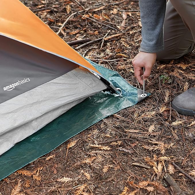 Amazon Basics Waterproof Camping Tarp, 8 Feet x 10 Feet, Dark Green