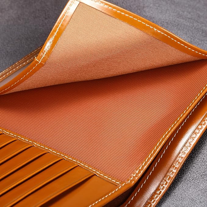 HISCOW Italian Leather Passport Holder for Travel - RFID Blocking Wallet Cover with Secure Organizer for Men & Women, US & Foreign Trips, Antiqued Brown