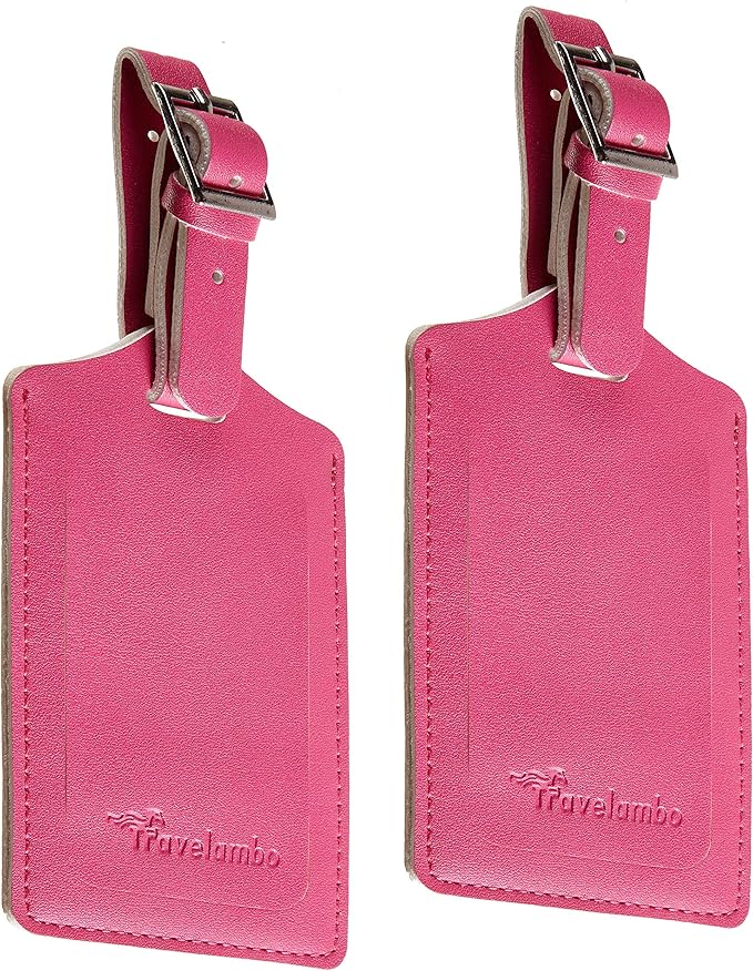 8 Pack Leather Luggage Travel Bag Tags by Travelambo