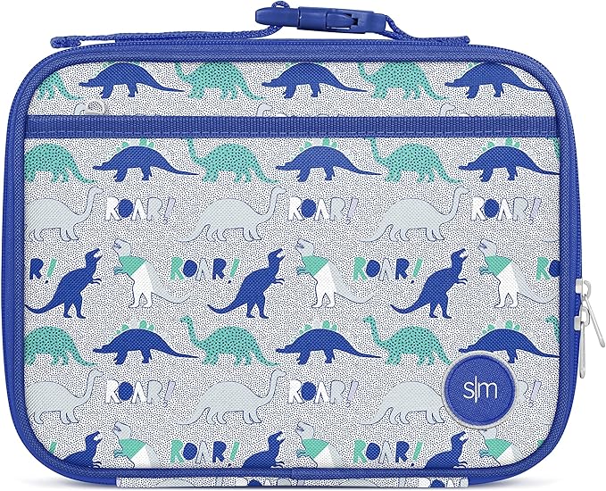 Simple Modern Kids Lunch Box for School | Reusable Insulated Lunch Bag for Toddler, Girl, and Boy | Meal Containers with Exterior & Interior Pockets | Hadley Collection | Dinosaur Roar