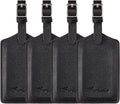 Travelambo Luggage Tags for Suitcases PU Leather Travel Tags Bag Tags Privacy Protection Travel Essentials